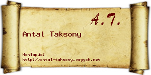 Antal Taksony névjegykártya