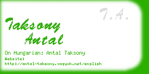 taksony antal business card